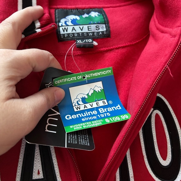 Red Senators Zip Up Sweater - Picture 2 of 4